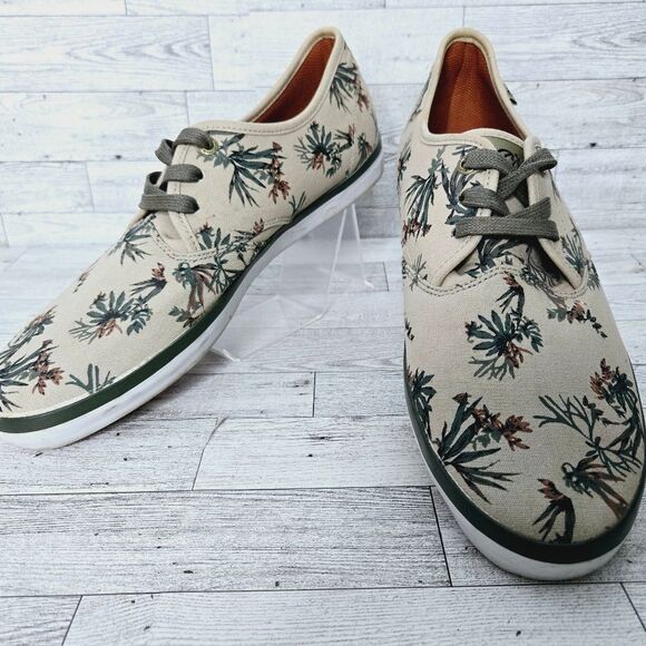 Quicksilver Canvas Tie Sneakers Shorebreak Print Men's Size 11 - Picture 4 of 12